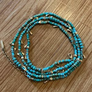 Stella and Dot turquoise convertible wrap bracelet/necklace